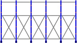 Bild von Kragarmregal doppelseitig, 5 Felder, Höhe 3000 mm, Armtiefe 2x400-700 mm